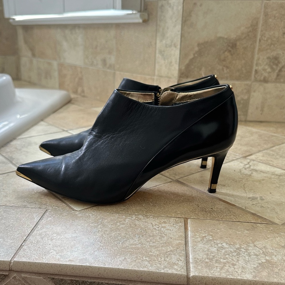 Black ankle booties.